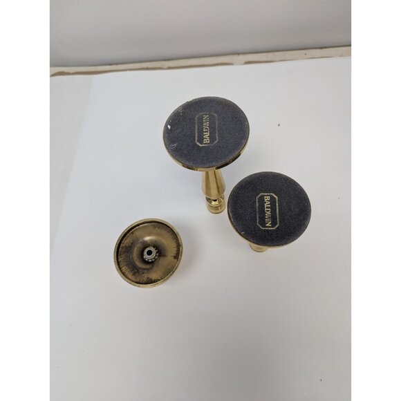 Lot of 3 Assorted Baldwin Solid Brass Candlesticks Candle Holders 7" 5" 3" - Picture 6 of 7